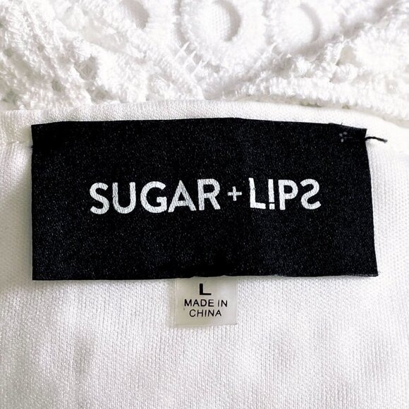 Sugarlips Brette White Crochet Dress, size L - Picture 6 of 15